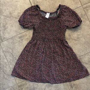 Charming Black and Pink Floral Kids Dress